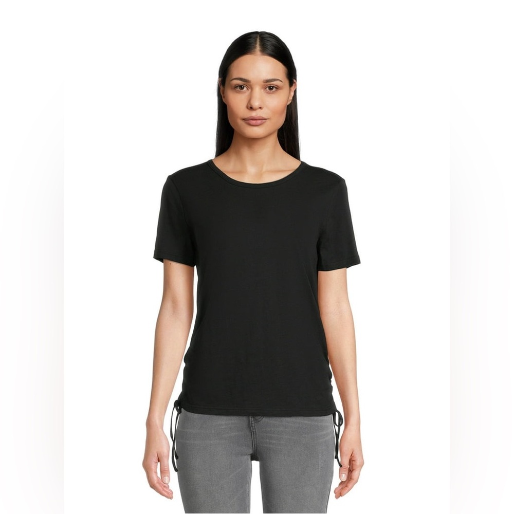 Time and Tru-Women's Side Cinch Short Sleeve Top Size M